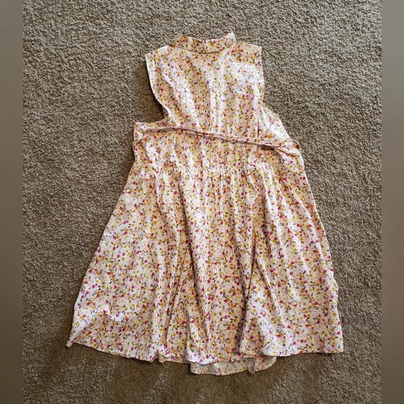 Torrid poplin collared shirt dress button up sleeveless mini floral pink 4 - Picture 5 of 7